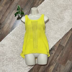 Wallace Madewell Size Large Yellow Scoop Neck Sleeveless Sweater Knit Tank Top
